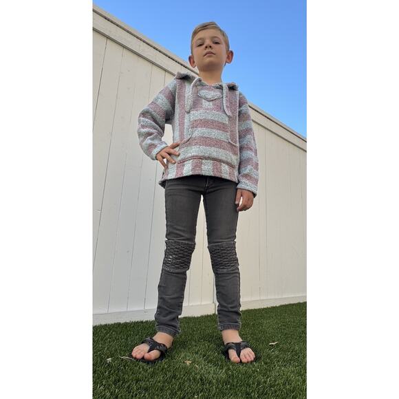 BAD BUNNY Retro Upcycled Mexican Poncho Reggaeton Reworked Sweater Kids Size S - Picture 4 of 11